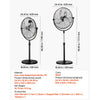 VEVOR Industrial Pedestal Fan, 20 Inch Standing Fan with 46.9 to 59.6 Inches Adjustable Height, Floor Fans with 3 Adjustable Speeds, High Power Fans for Warehouse,Garage,Commercial,Residential, Black