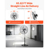 VEVOR Industrial Pedestal Fan, 20 Inch 90-Degree Oscillating Fan, Height Adjustable Standing Fans with 3 Adjustable Speeds, High Power Fans for Warehouse,Garage,Commercial, Black