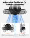 VEVOR 30-Inch High Velocity Pedestal Fan - adjustable oscillation infographic