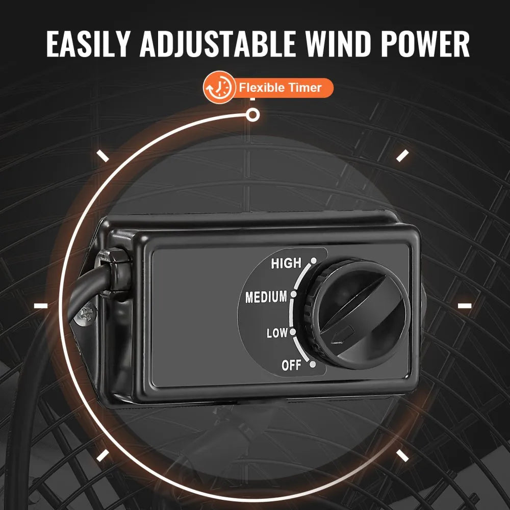 VEVOR Drum Fan, 30 Inch High Velocity Industrial Shop Fan, Heavy Duty Commercial Use 3-Speed 13000CFM, 360°Adjustable Tilting Industrial Floor Fan for Warehouse,Workshop,Factory, Basement