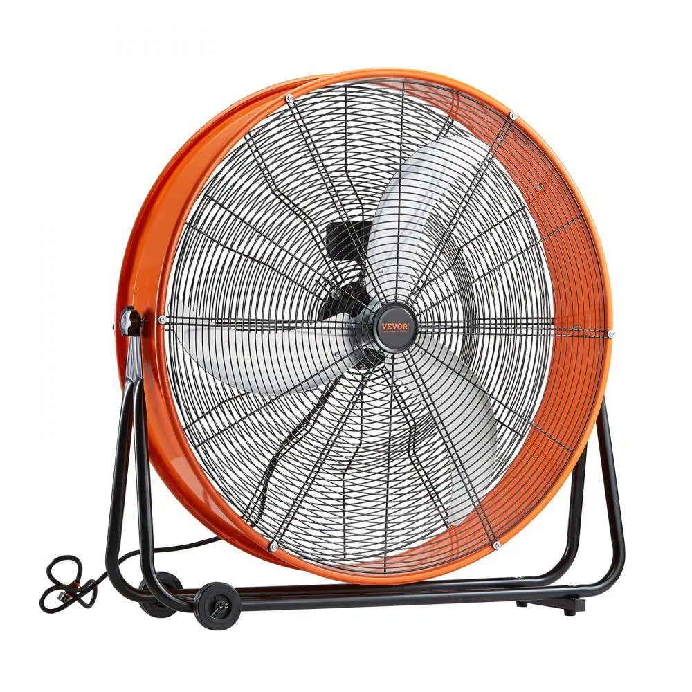 VEVOR Drum Fan, 30 Inch High Velocity Industrial Shop Fan, Heavy Duty Commercial Use 3-Speed 13000CFM, 360°Adjustable Tilting Industrial Floor Fan for Warehouse,Workshop,Factory, Basement