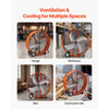 VEVOR Industrial Shop Fan, 42 Inch Floor Drum Fan, High Velocity 16100 CFM, Heavy Duty Aluminum Blades, 2 Speeds, with Handle, Ideal for Commercial, Garage, Warehouse, Basement, Workshop, Factory