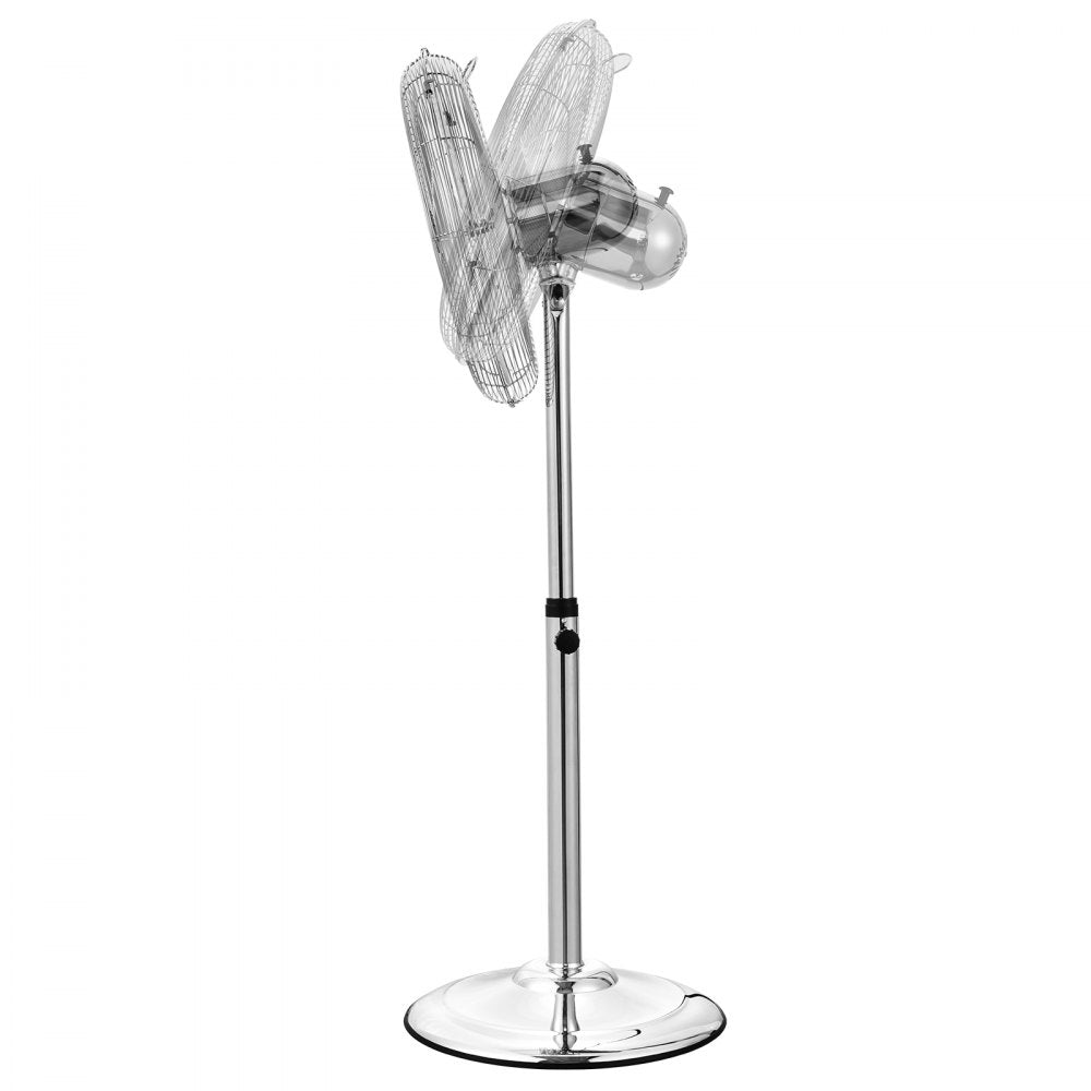 VEVOR Industrial Pedestal Fan, 16 Inch Oscillating Standing Fan, Adjustable Height Floor Stand Floor fan with 3 Adjustable Speeds, High Power Tall Fan for Bedroom, Living Room, Home Office