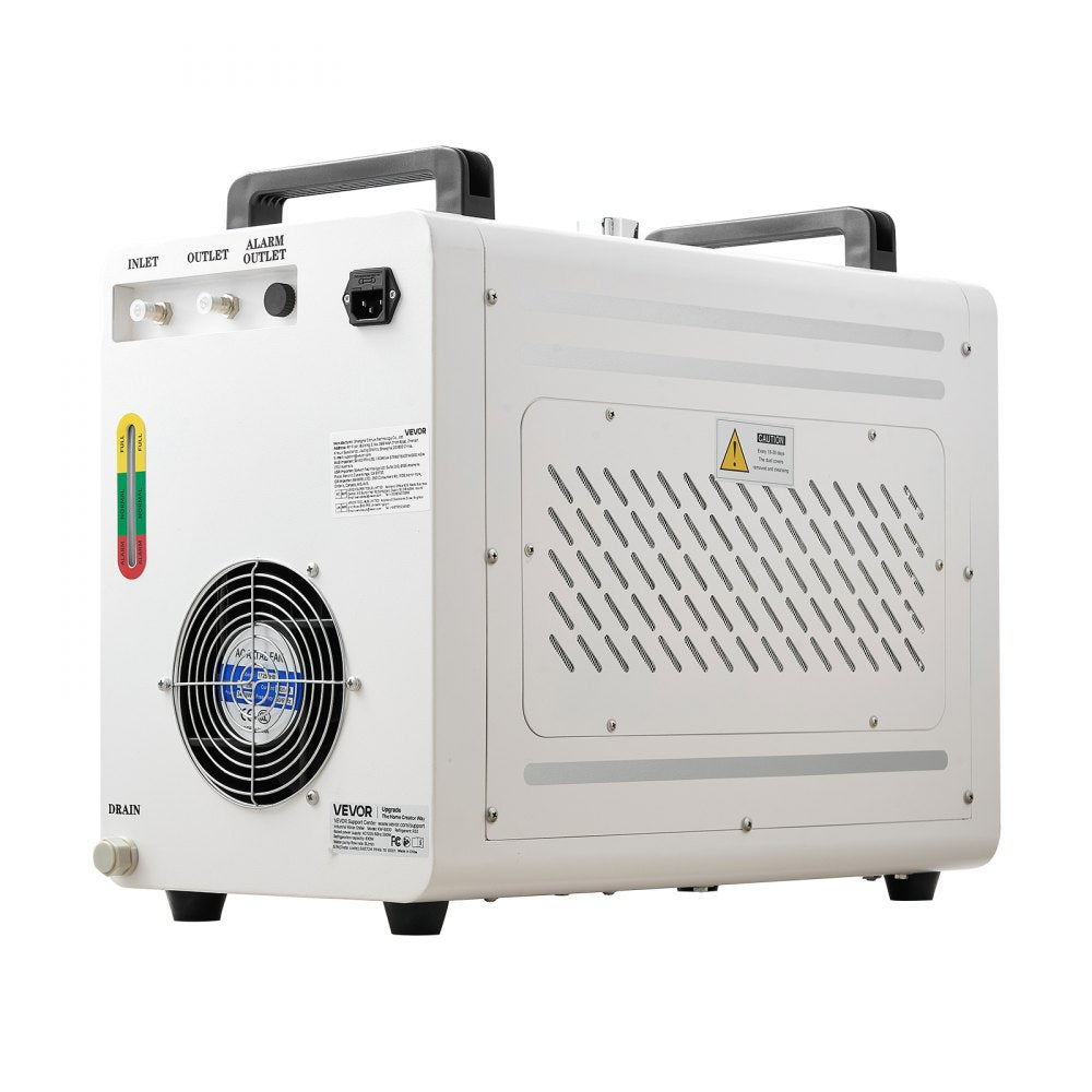 VEVOR Industrial Water Chiller 1365 BTU/h Water Cooler with Compressor, for 130W CO2 Laser Engraving & Cutting Machine, 3.17 Gal Tank Capacity, 2.38 GPM Max Flow, Industrial Chiller Cooling System