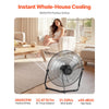 VEVOR Floor Fan, 3 Speeds High Velocity Heavy Duty 20 Inch Industrial Fan, 4800 CFM 360° Adjustable Tilt 21.33 ft/sec Airflow Large Metal Fan, for Home, Gym, Office, Garage, Commercial Shop & Bedroom