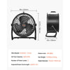 VEVOR Floor Fan, 3 Speeds High Velocity Heavy Duty 14 Inch Industrial Fan, 2520 CFM 360° Adjustable Tilt 23.62 ft/sec Airflow Large Metal Fan, for Home, Gym, Office, Garage, Commercial Shop & Bedroom