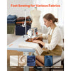 VEVOR Industrial Sewing Machine, 550W Lockstitch Sewing Machine Set with Servo Motor and Table Stand, Auto Thread Trimmer, 5000 SPM High Speed, Metal Frame, LCD Panel, LED Light, for Cotton, Denim