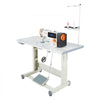 VEVOR Industrial Sewing Machine, 550W Lockstitch Sewing Machine Set with Servo Motor and Table Stand, Auto Thread Trimmer, 5000 SPM High Speed, Metal Frame, LCD Panel, LED Light, for Cotton, Denim