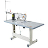 VEVOR Industrial Sewing Machine, 550W Lockstitch Sewing Machine Set with Servo Motor and Table Stand, 5000 SPM High Speed, Metal Frame, LCD Panel, LED Light, for Cotton, Wool, Denim, Leather, Canvas