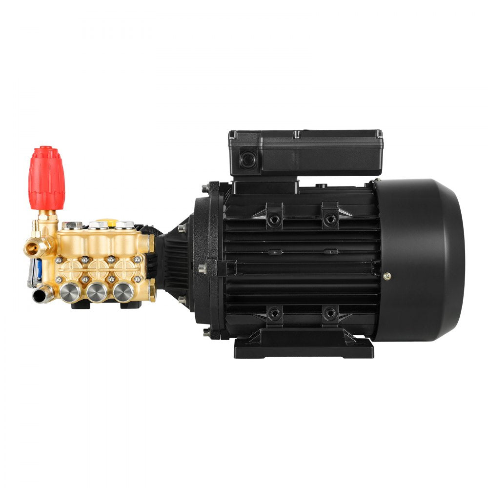 VEVOR Electric Pressure Washer Pump Kit, 1950 PSI, 3.2 GPM, Triplex Power Washer Pump with 5 HP Motor 240 V, Adjustable Water Pressure, for Washing Cars, Gardens, Exterior Walls, Deck, Machinery Equipment