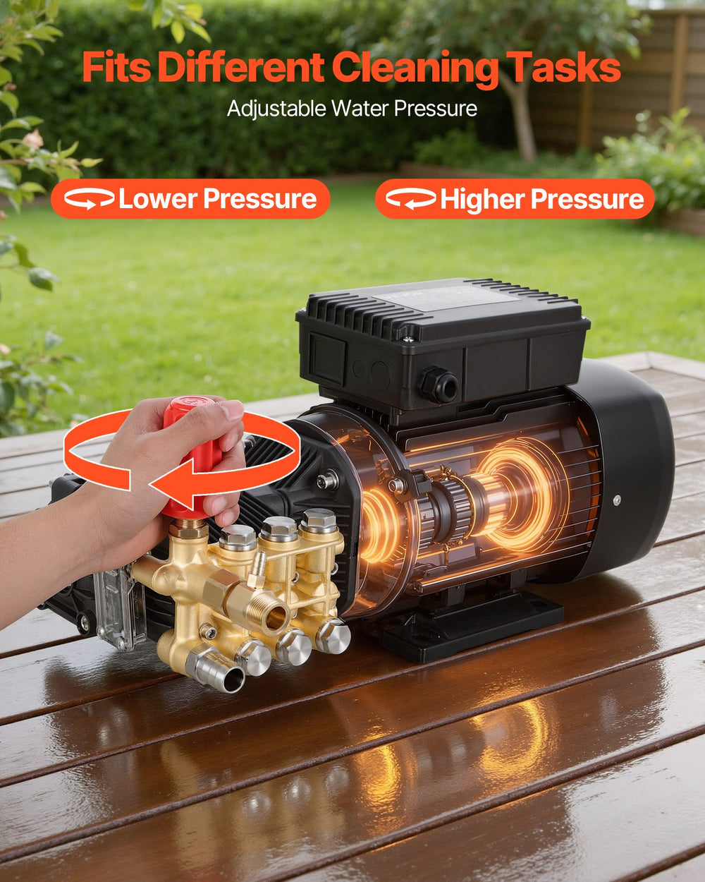 VEVOR Electric Pressure Washer Pump Kit adjustable pressure control