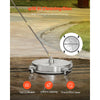 VEVOR 18" Pressure Washer Surface Cleaner, Stainless Steel Pressure Washer Attachments with 4 Wheels, 4000 Max PSI, 1/4 Quick Connector, 2 Spray Nozzles, 2 Extended Wands for Concrete, Patio, Deck