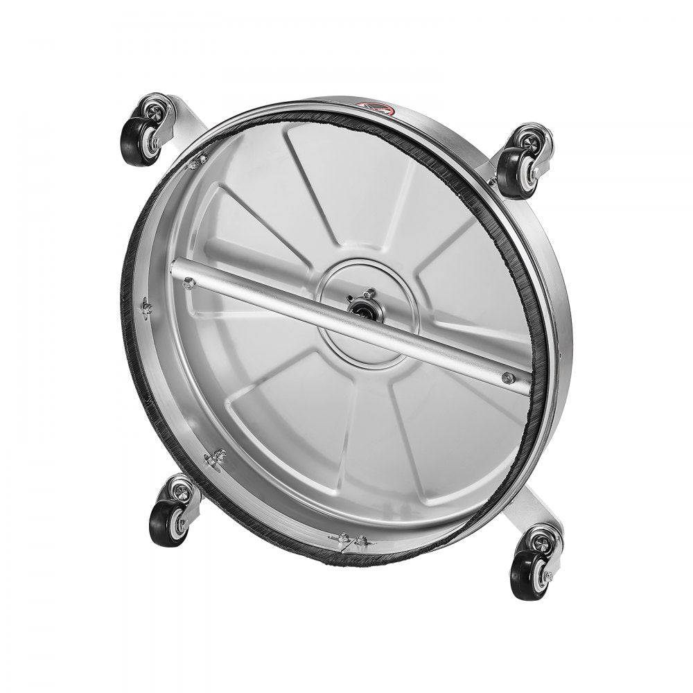 VEVOR 18" Pressure Washer Surface Cleaner, Stainless Steel Pressure Washer Attachments with 4 Wheels, 4000 Max PSI, 1/4 Quick Connector, 2 Spray Nozzles, 2 Extended Wands for Concrete, Patio, Deck