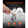 VEVOR 15" Pressure Washer Surface Cleaner, Stainless Steel Pressure Washer Attachments with 4 Wheels, 4000 Max PSI, 1/4 Quick Connector, 2 Spray Nozzles, 2 Extended Wands for Concrete, Patio, Deck