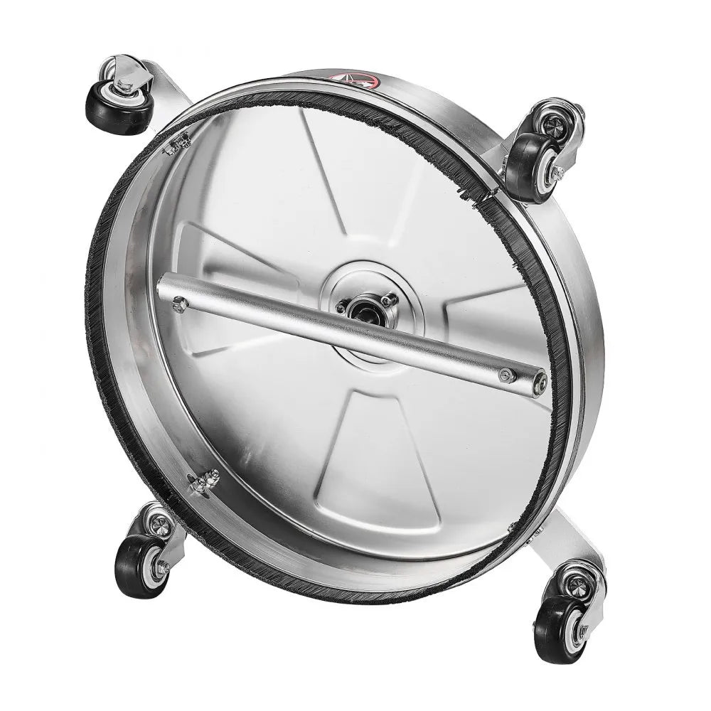 VEVOR 15" Pressure Washer Surface Cleaner, Stainless Steel Pressure Washer Attachments with 4 Wheels, 4000 Max PSI, 1/4 Quick Connector, 2 Spray Nozzles, 2 Extended Wands for Concrete, Patio, Deck