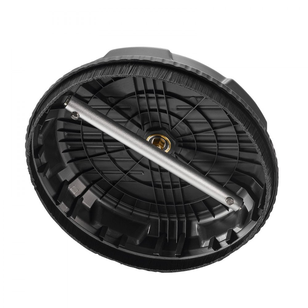 VEVOR 15" Pressure Washer Surface Cleaner, Plastic Pressure Washer Attachment, 4000 Max PSI, 1/4" Quick Connector, 2 Spray Nozzles, Ideal for Driveways, Sidewalks, Patios, Decks, Black