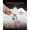 VEVOR 18" Pressure Washer Surface Cleaner, Stainless Steel Pressure Washer Attachments with 4 Wheels, 4000 Max PSI, 3/8 Quick Connector, 2 Spray Nozzles, Dual Handle, for Concrete, Patio, Sidewalk