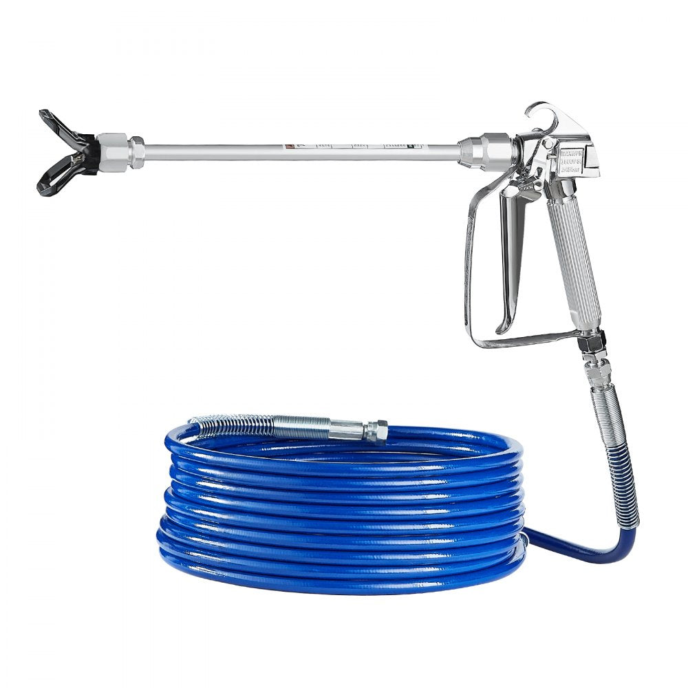 VEVOR Airless Paint Spray Gun and Hose Kit, 3600PSI High Pressure Paint Sprayer Hose Set with 5 Tips, 211, 315, 417, 517, 623, Swivel Joint Airless Spray Gun Kit with Filters, Hose and Extension Rods
