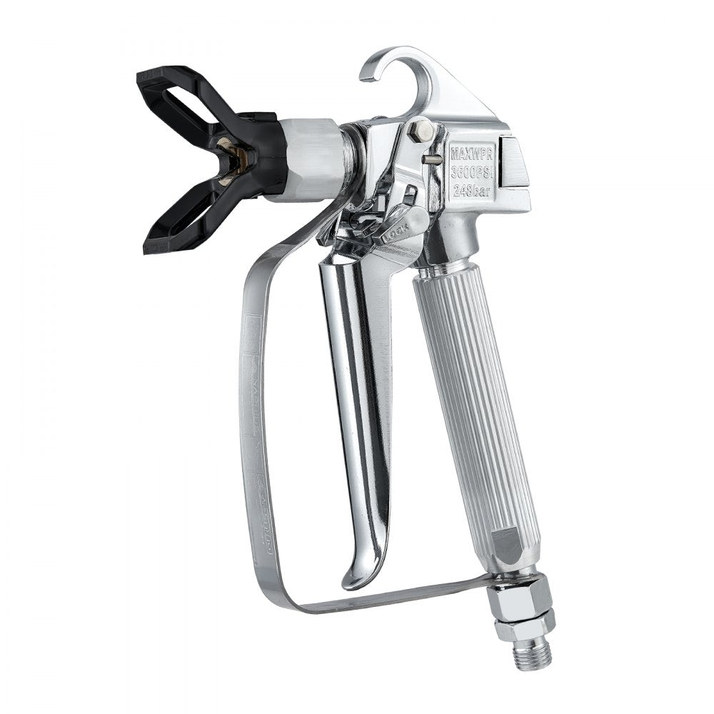 VEVOR Airless Paint Spray Gun, 3600PSI High Pressure Airless Paint Sprayer Gun with 5 Tips, 211, 315, 417, 517, 623, Swivel Joint Airless Spray Gun Kit with Filters, Cleaning Needle and Brush