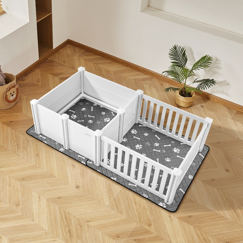 VEVOR Dog Whelping Box, 73x38x19.7 in, Plastic Dog Whelping Pen with Adjustable Height Door, Puppy Playpen with Waterproof Pee Pad, Easy to Clean, Durable Indoor Pet Birth Kit for Medium Sized Dogs