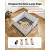 VEVOR Dogs Whelping Box, 60 x 60 x 24 inch, Plastic PVC Puppies Playpen with Height Adjustable Door and Washable Pee Pad, Anti-Deformation Indoor Puppy Play Pen for Extra Large Breed Dogs, Milk White