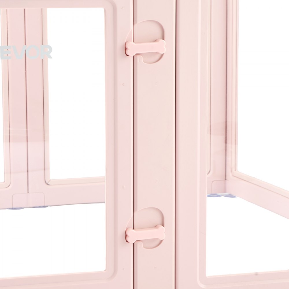 VEVOR Dog Whelping Box, 60x39x23 in Plastic Dog Whelping Pen for Medium Sized Dogs, Waterproof Transparent Puppy Playpen with Windows & Door Lock, Easy to Clean, Durable Indoor Pet Dogs Cats Birth Kit