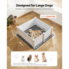VEVOR Dogs Whelping Box, 48 x 48 x 18.1 inch, Plastic PVC Puppies Playpen with Height Adjustable Door and Washable Pee Pad, Anti-Deformation Indoor Puppy Play Pen for Large Breed Dogs, Milk White