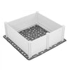 VEVOR Dogs Whelping Box, 48 x 48 x 18.1 inch, Plastic PVC Puppies Playpen with Height Adjustable Door and Washable Pee Pad, Anti-Deformation Indoor Puppy Play Pen for Large Breed Dogs, Milk White