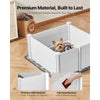 VEVOR Dogs Whelping Box, 38.6 x 38.6 x 18.1 inch, Plastic PVC Puppies Playpen with Height Adjustable Door and Washable Pee Pad, Anti-Deformation Indoor Puppy Play Pen for Medium Breed Dogs, Milk White