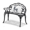 VEVOR Outdoor Bench, 38.8 inches Metal Garden Bench for Outdoors,480 lbs Load Capacity Bench, Outdoor Garden Park Bench with Backrest and Armrests, Patio Bench for Garden, Park, Yard, Front Porch