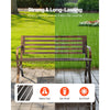 VEVOR Outdoor Bench, 50 inch, Carbon Steel Metal Frame with Slatted Pattern Backrest and Round Edge Armrests, Weatherproof Outside Bench for Patio, Garden, Park, Yard, Front Porch, Antique Bronze