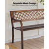 VEVOR Outdoor Bench, 46 inch, Carbon Steel Metal Frame with PVC Mesh Pattern Backrest and Round Edge Armrests, Weatherproof Outside Bench for Patio, Garden, Park, Yard, Front Porch, Antique Bronze