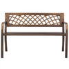 VEVOR Outdoor Bench, 46 inch, Carbon Steel Metal Frame with PVC Mesh Pattern Backrest and Round Edge Armrests, Weatherproof Outside Bench for Patio, Garden, Park, Yard, Front Porch, Antique Bronze