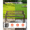 VEVOR Outdoor Bench, 50 inch, Carbon Steel Metal Frame with PVC Floral Pattern Backrest and Round Edge Armrests, Weatherproof Outside Bench for Patio, Garden, Park, Yard, Front Porch, Antique Bronze