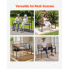 VEVOR Outdoor Bench, 50 inch, Carbon Steel Metal Frame with PVC Floral Pattern Backrest and Round Edge Armrests, Weatherproof Outside Bench for Patio, Garden, Park, Yard, Front Porch, Antique Bronze