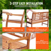 VEVOR Outdoor Bench, 48 inches Wood Garden Bench for Outdoors, Outdoor Garden Park Bench with Backrest and Armrests, 700 lbs Load Capacity Bench, Patio Bench for Garden, Park, Yard, Front Porch