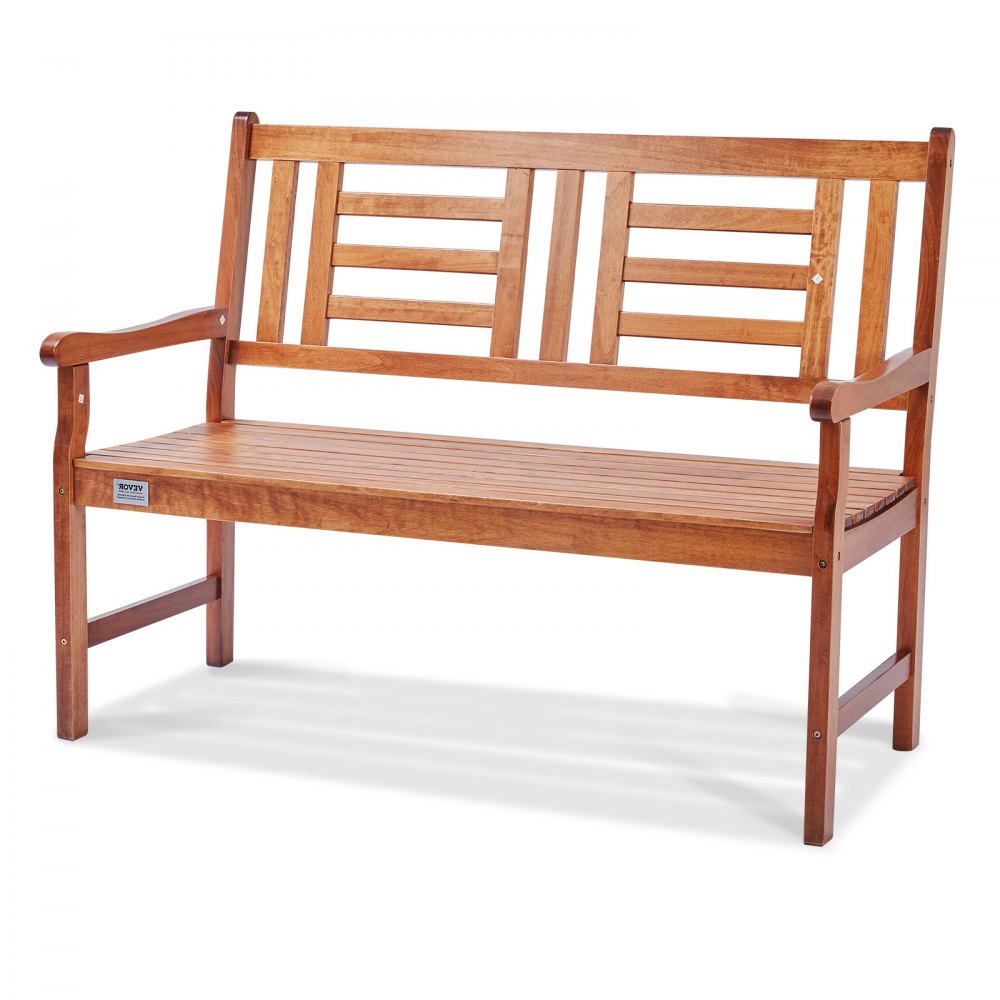 VEVOR Outdoor Bench, 48 inches Wood Garden Bench for Outdoors, Outdoor Garden Park Bench with Backrest and Armrests, 700 lbs Load Capacity Bench, Patio Bench for Garden, Park, Yard, Front Porch