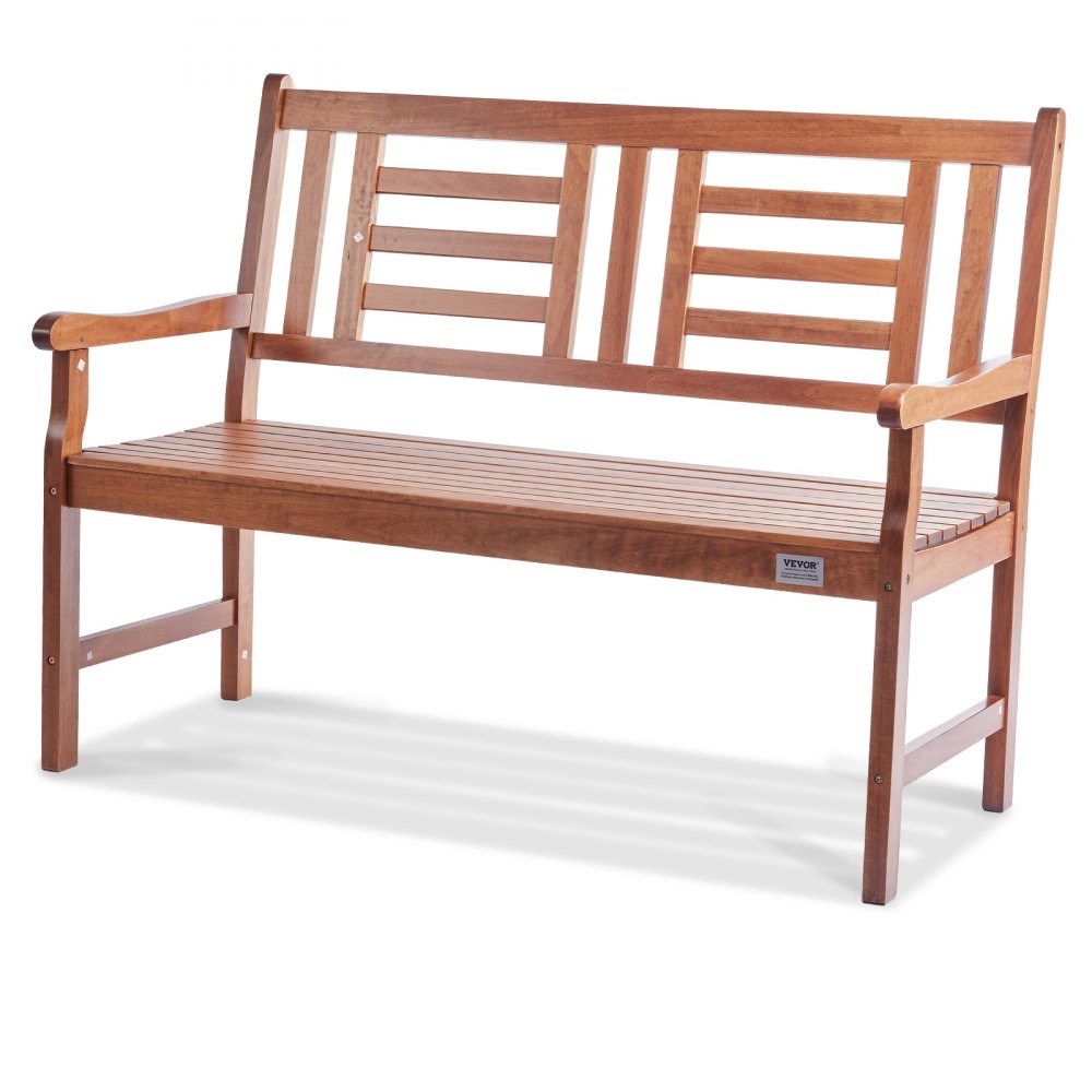 VEVOR Outdoor Bench, 48 inches Wood Garden Bench for Outdoors, Outdoor Garden Park Bench with Backrest and Armrests, 700 lbs Load Capacity Bench, Patio Bench for Garden, Park, Yard, Front Porch