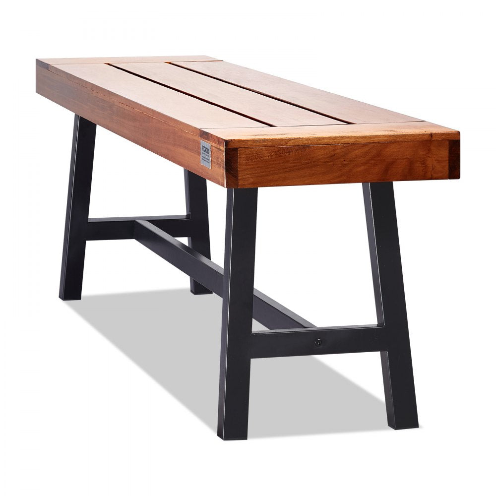 VEVOR Outdoor Bench, 63 inches Wood Garden Bench with Metal Leg for Outdoors, Outdoor Garden Park Bench, 500 lbs Load Capacity Bench, Dining Bench Patio Bench for Garden, Park, Yard, Front Porch