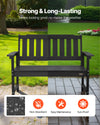 VEVOR Outdoor Bench, 50.5 inch, 800 lbs Weight Capacity for 2-3 Persons, Weatherproof Plastic Frame with Backrest and Wide Armrests, Outside Bench for Patio, Garden, Park, Yard, Front Porch, Black