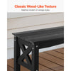 VEVOR Outdoor Bench, 44.5 inch, 600 lbs Weight Capacity, Weatherproof Plastic Frame with Adjustable Level Footpads and Thick Leg, Outside Bench for Patio, Garden, Park, Yard, Front Porch, Black