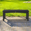 VEVOR Outdoor Bench, 44.5 inch, 600 lbs Weight Capacity, Weatherproof Plastic Frame with Adjustable Level Footpads and Thick Leg, Outside Bench for Patio, Garden, Park, Yard, Front Porch, Black