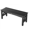 VEVOR Outdoor Bench, 44.5 inch, 600 lbs Weight Capacity, Weatherproof Plastic Frame with Adjustable Level Footpads and Thick Leg, Outside Bench for Patio, Garden, Park, Yard, Front Porch, Black