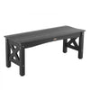 VEVOR Outdoor Bench, 44.5 inch, 600 lbs Weight Capacity, Weatherproof Plastic Frame with Adjustable Level Footpads and Thick Leg, Outside Bench for Patio, Garden, Park, Yard, Front Porch, Black
