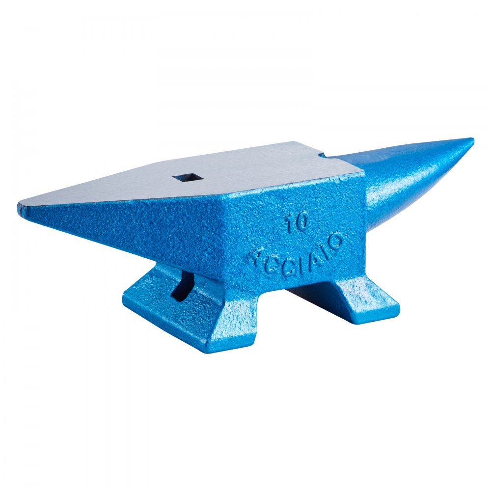 VEVOR Single Horn Anvil 22Lbs Steel Anvil Blacksmith for Sale Forge Steel Tools with Round and Square Hole and Equipment Anvil Rugged Blacksmith Jewelers Durable and Robust Metalsmith Tool