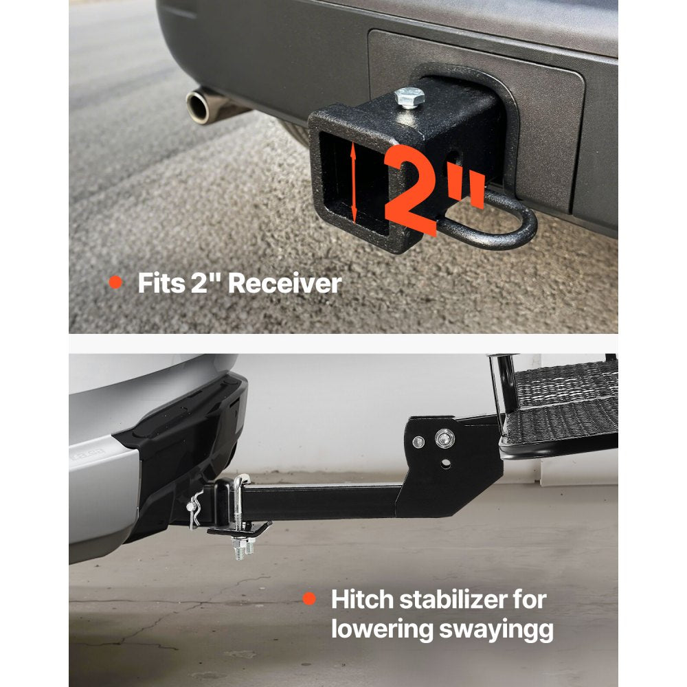VEVOR 60" x 24" x 6", Hitch Cargo Carrier, 500 lbs Capacity Hitch Cargo Carrier with Nighttime Reflective Reminder, Folding Hitch Mount Cargo Carrier with Hitch Stabilizer, Fit for SUVs