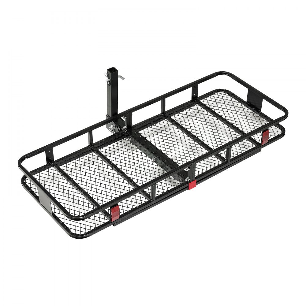 VEVOR 60" x 24" x 6", Hitch Cargo Carrier, 500 lbs Capacity Hitch Cargo Carrier with Nighttime Reflective Reminder, Folding Hitch Mount Cargo Carrier with Hitch Stabilizer, Fit for SUVs