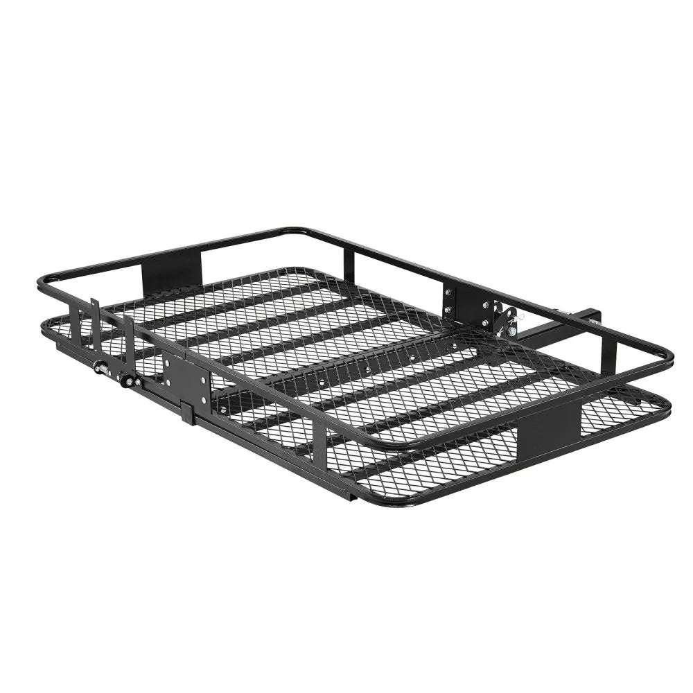 VEVOR Hitch Mount Cargo Carrier, 60" x 36" x 6" Folding Rear Luggage Rack Basket with Waterproof Cargo Bag, 500LBS Capacity High-Strength Steel Hitch Cargo Carrier Fits 2" Receiver for SUV Pickups