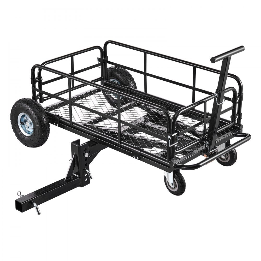 VEVOR Hitch Mount Cargo Carrier on Wheels, 36.2" x 21.3" x 11.8", 2-in-1 Folding Rear Luggage Rack Basket & Cargo Cart with Hitch Stabilizer, Fits 2" Receiver for SUV Pickups, 400LBS Load Capacity
