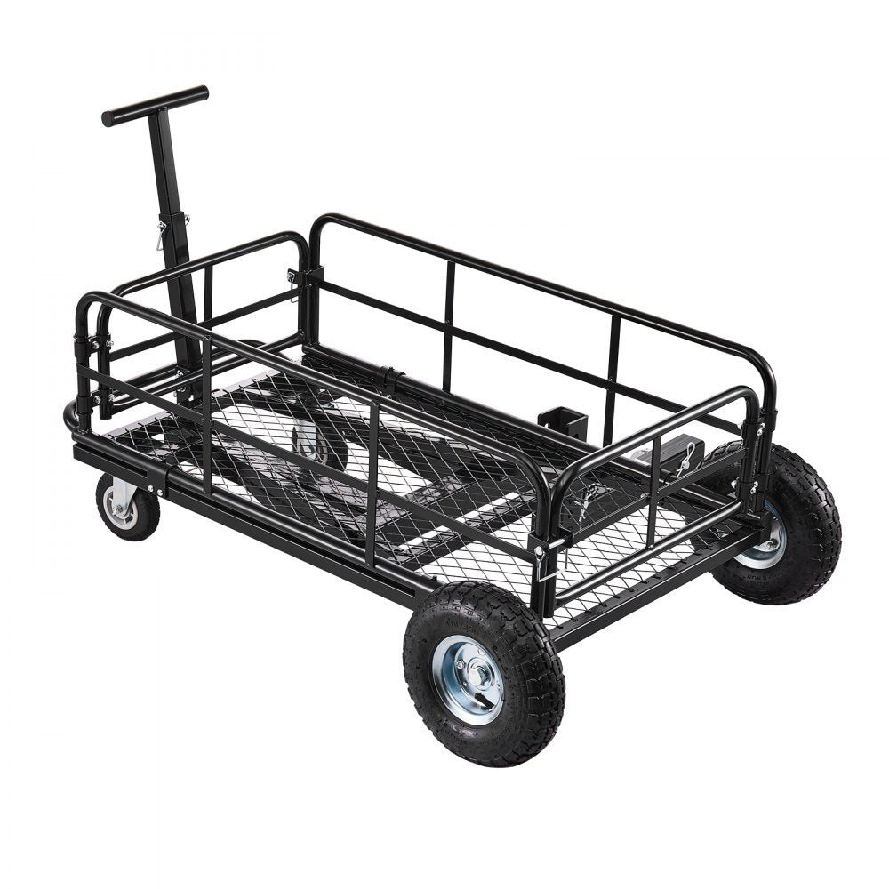 VEVOR Hitch Mount Cargo Carrier on Wheels, 36.2" x 21.3" x 11.8", 2-in-1 Folding Rear Luggage Rack Basket & Cargo Cart with Hitch Stabilizer, Fits 2" Receiver for SUV Pickups, 400LBS Load Capacity